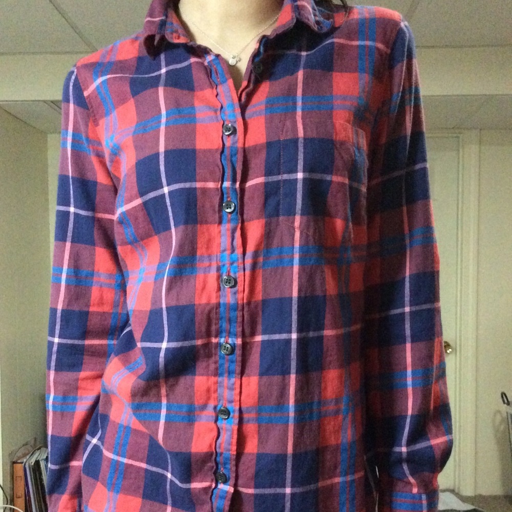 J. Crew Red and Blue Flannel